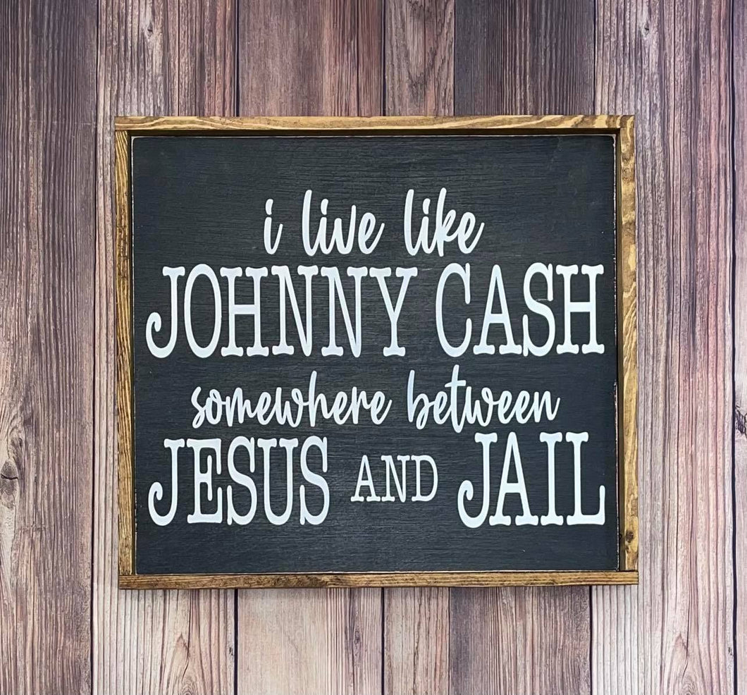 Framed Johnny Cash Sign