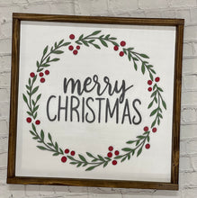 Load image into Gallery viewer, Framed Merry Christmas Wreath
