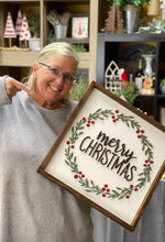 Load image into Gallery viewer, Framed Merry Christmas Wreath
