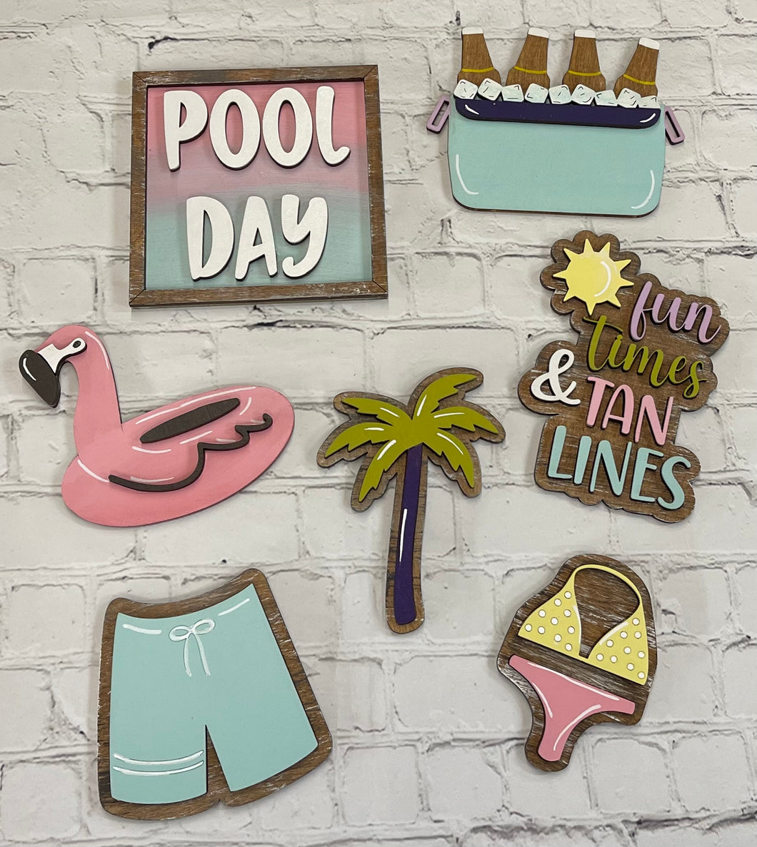 Pool Day Tiered Tray DIY Blanks