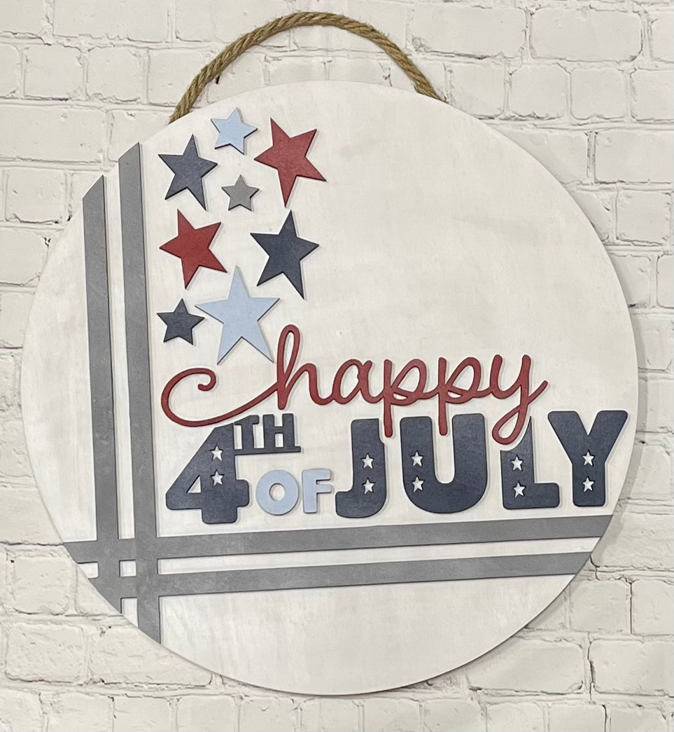 Happy 4th of July Door Hanger
